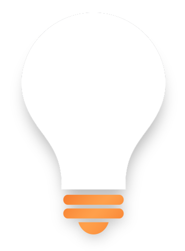 View of the light bulb turned on